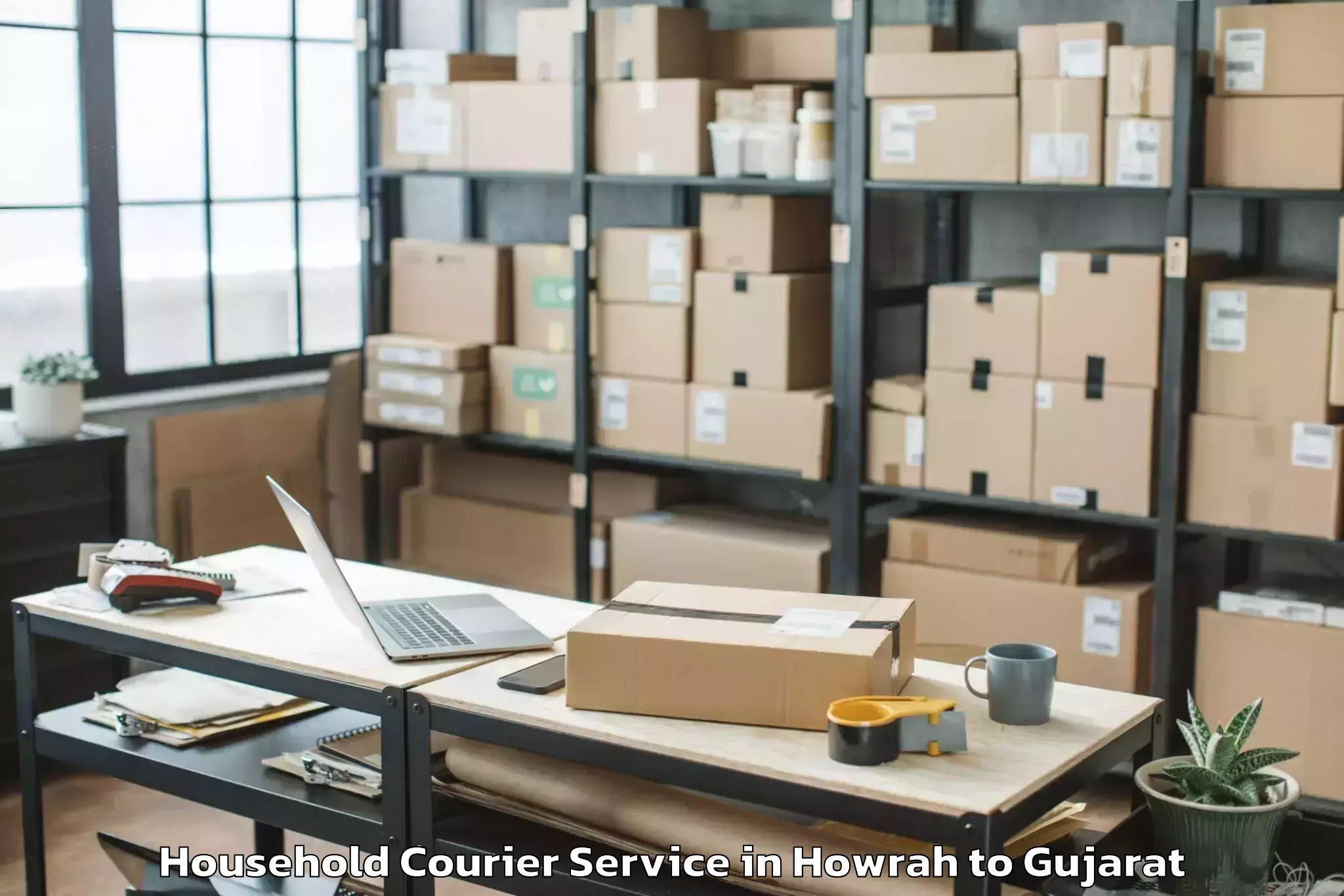 Comprehensive Howrah to Bhavnagar Airport Bhu Household Courier